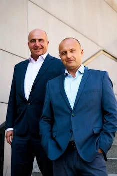 restaurant staff team smiling professional uniforms